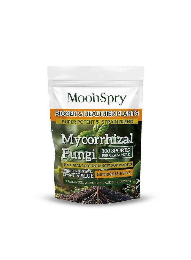 MoonSpry Advanced Mycorrhizal Fungi 100g, Super Concentrated 5-Strain Formula, Organic Root Enhancer for Gardening, Improves Nutrient Absorption, Boosts Plant Growth and Survival Rate - Image 1